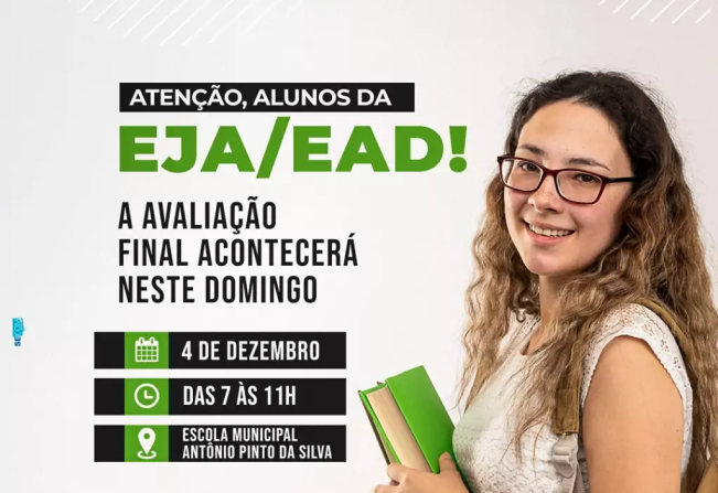 SEMED convoca alunos da EJA/EAD para realizarem provas finais no dia 4 de dezembro