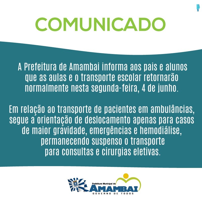 Aulas serão retomadas na Rede Municipal na próxima segunda, dia 04