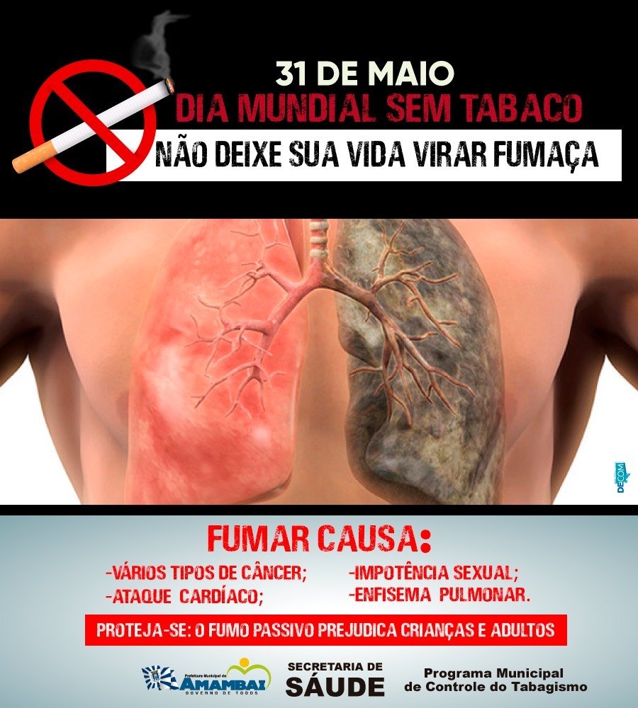 Programa Municipal de Controle do Tabagismo alerta população no Dia Mundial sem Tabaco