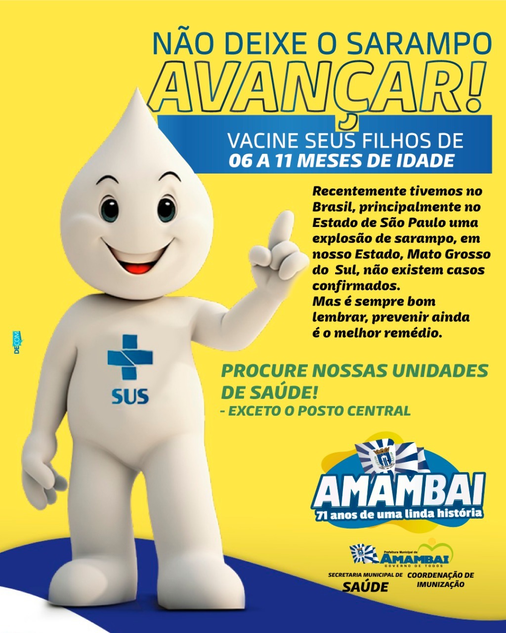 Amambai intensifica vacinação contra Sarampo em crianças