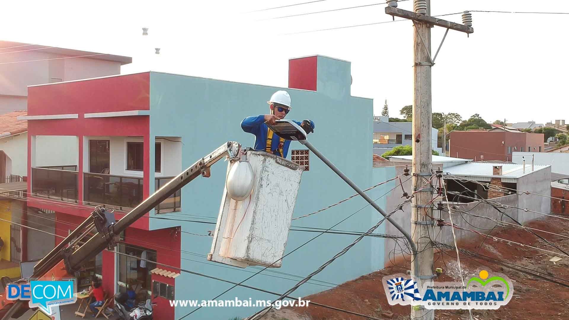 Mais de 60% de Amambai será atendida com luminárias LED