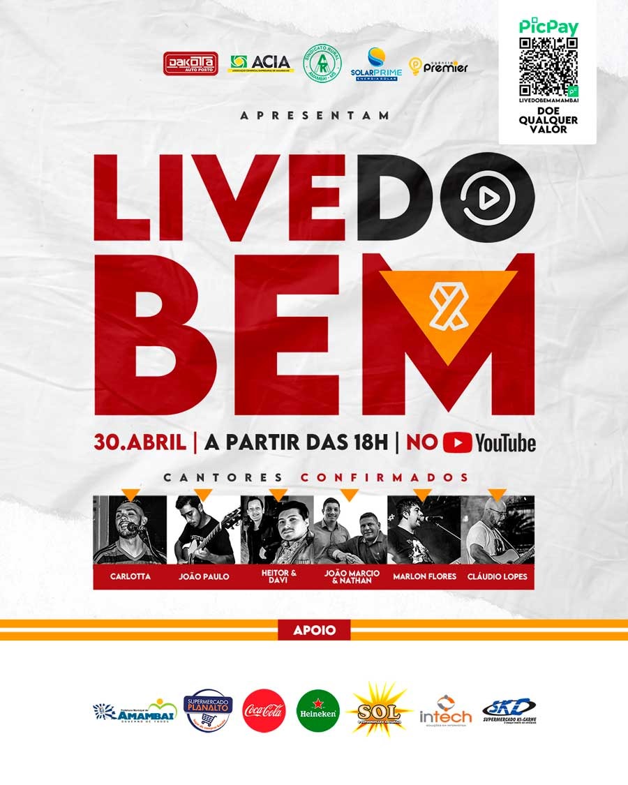 Empresários do comércio local realizam Live do Bem no dia 30 de abril