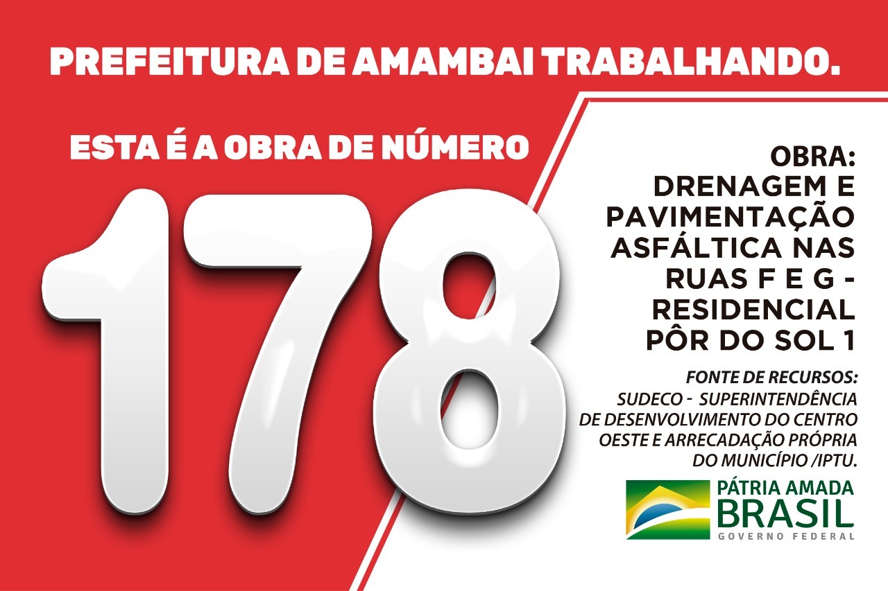Prefeitura de Amambai lança, de forma virtual, novas obras da região norte do município