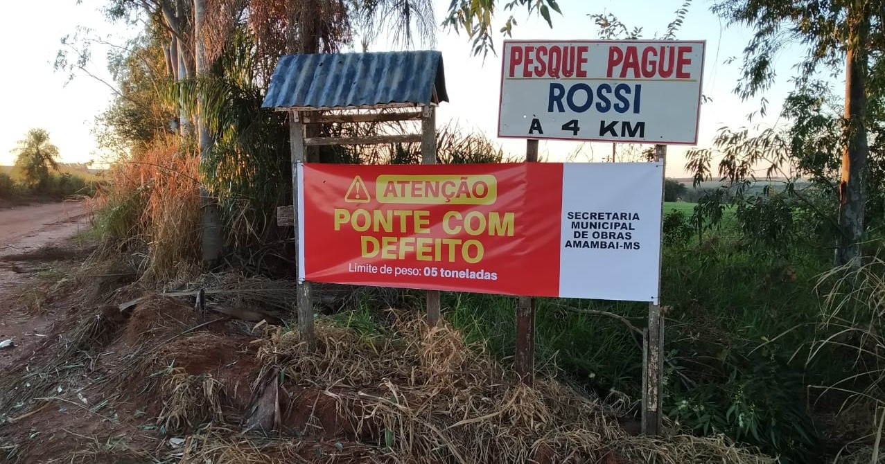 Secretaria de Obras alerta sobre interdição parcial na ponte do Sertãozinho