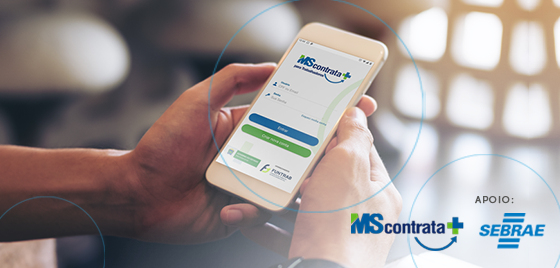Parceria entre Sebrae e Funtrab auxilia pequenos empresários a utilizarem o app MS Contrata+