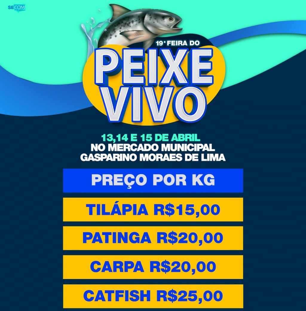 19ª edição da Feira do Peixe Vivo começa nesta quarta anexa ao Mercado Municipal