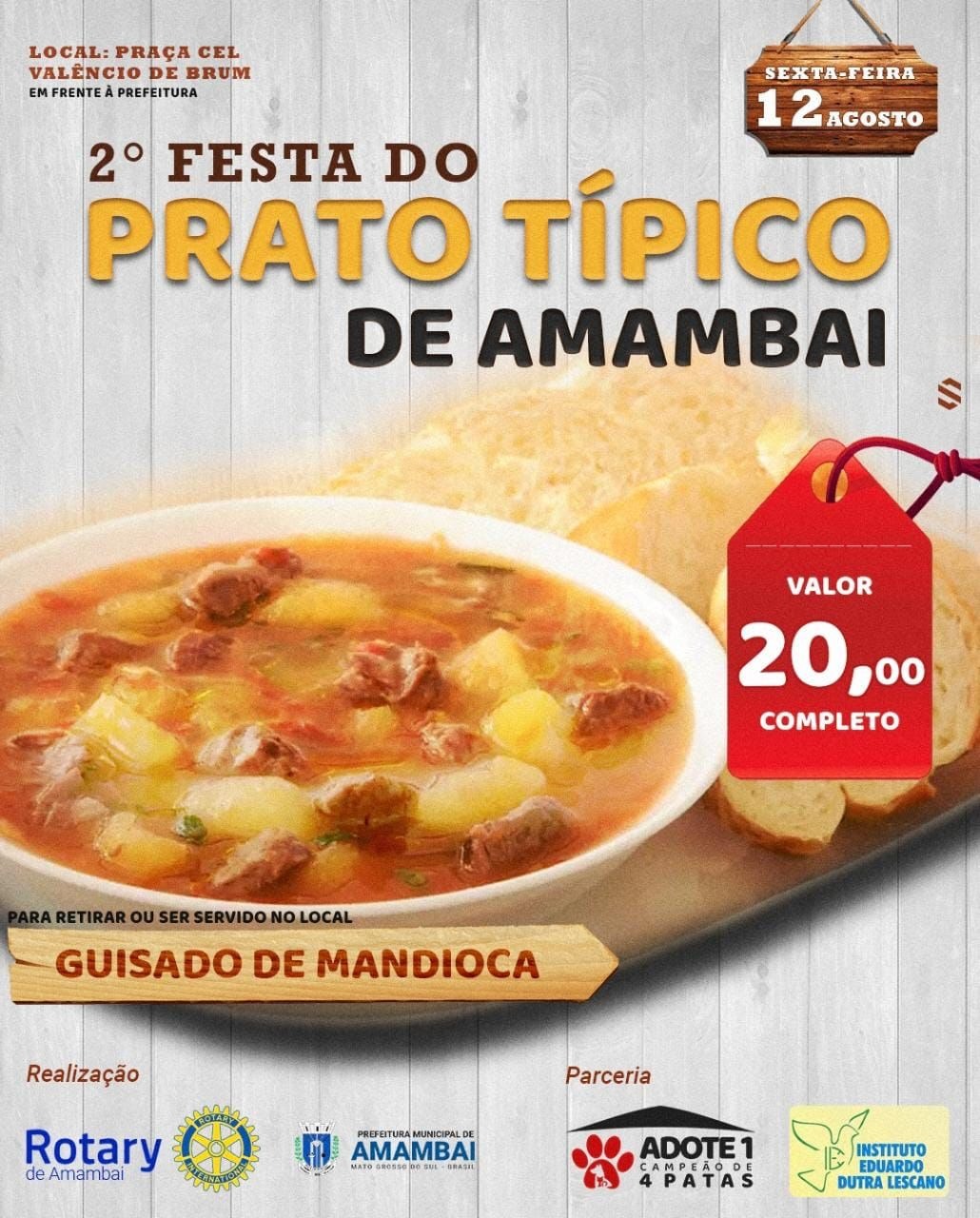 Festa do Prato Típico ressalta a força da culinária amambaiense no dia 12