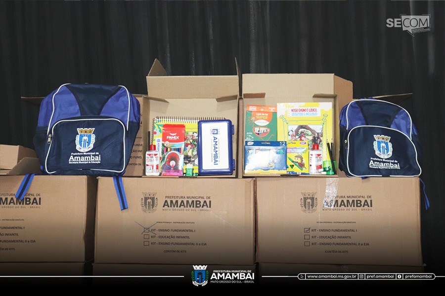 Prefeitura de Amambai inicia entrega de Kits Escolares e mochilas para estudantes da rede municipal