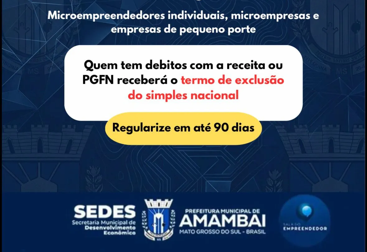 Prazo de 90 dias acende alerta para regularização no Simples Nacional em Amambai