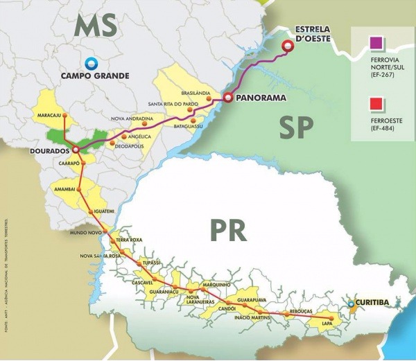 Amambai poderá ser beneficiada por ferrovia