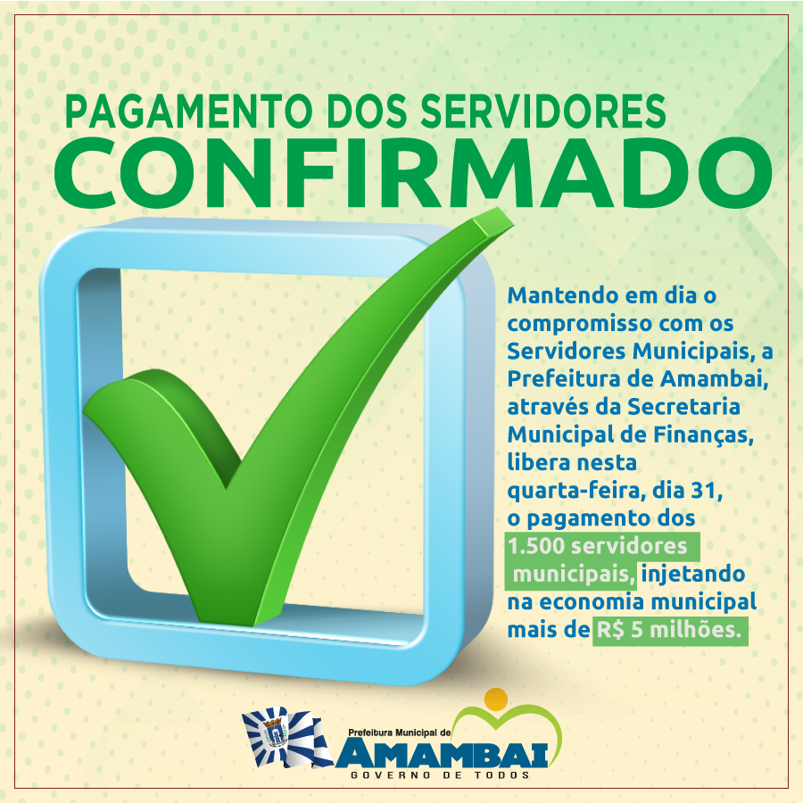 Prefeitura de Amambai paga salário do mês de janeiro nessa quarta-feira (31)
