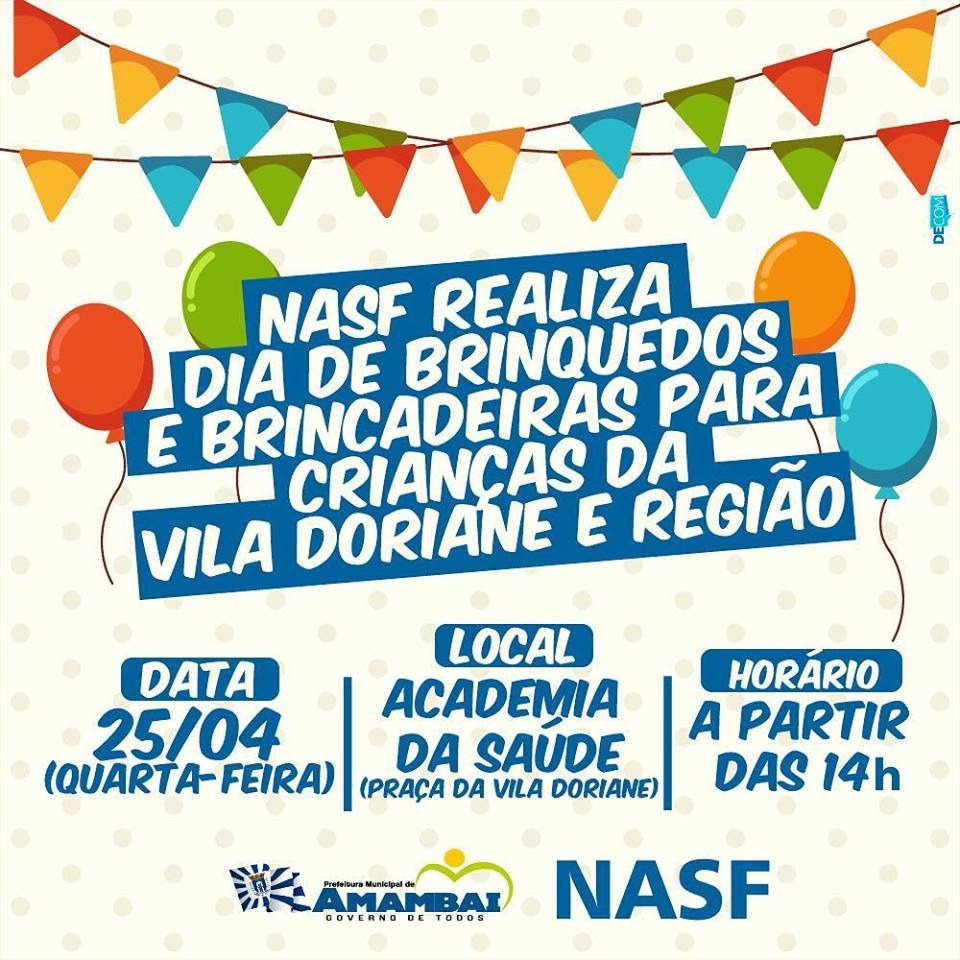 NASF realiza Dia de Brinquedos e Brincadeiras para crianças da vila Doriane e região