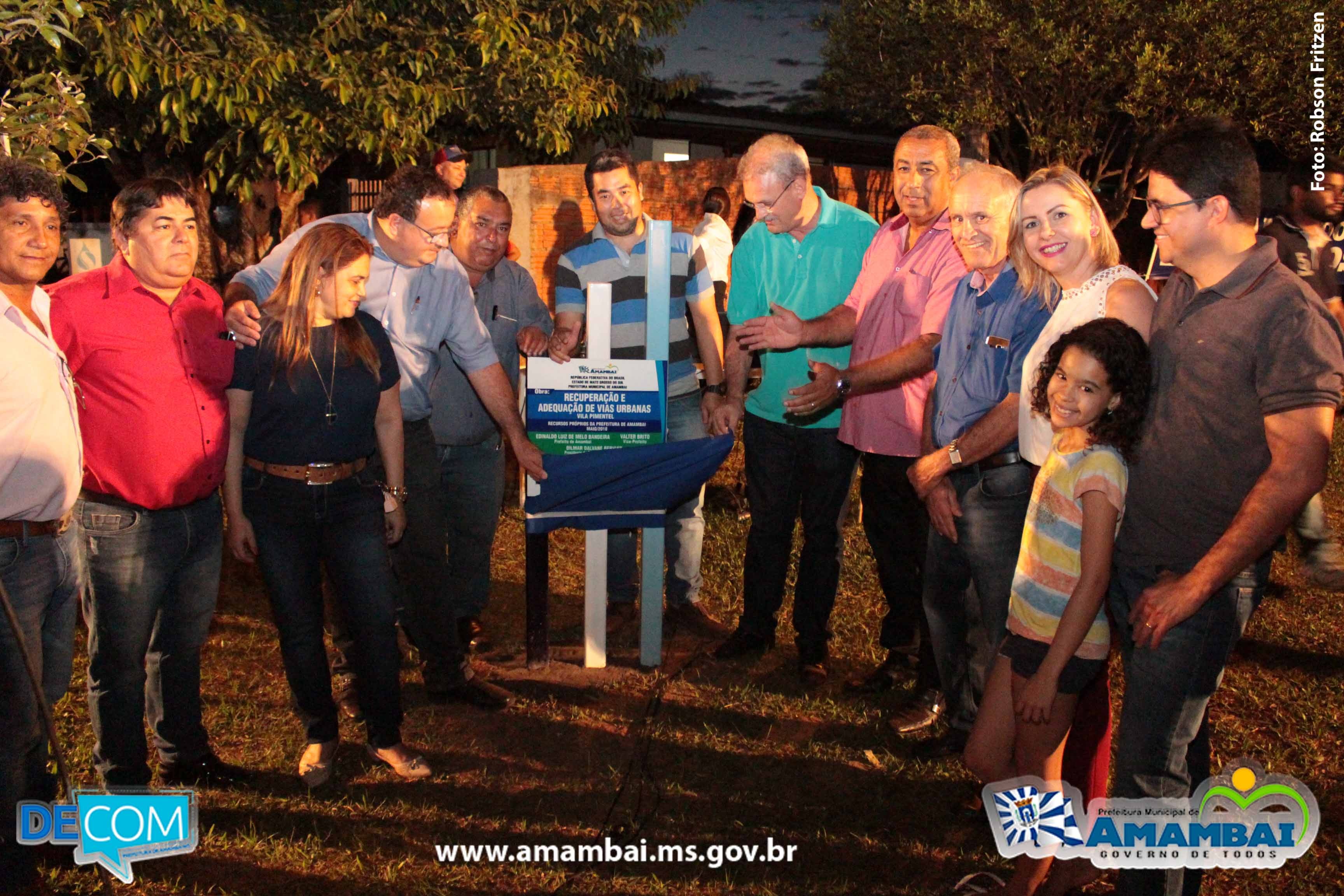 Prefeitura de Amambai inaugura ruas da vila Pimentel