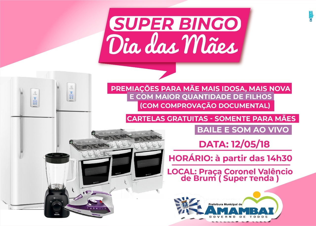 SUPER BINGO DO DIA DAS MÃES !