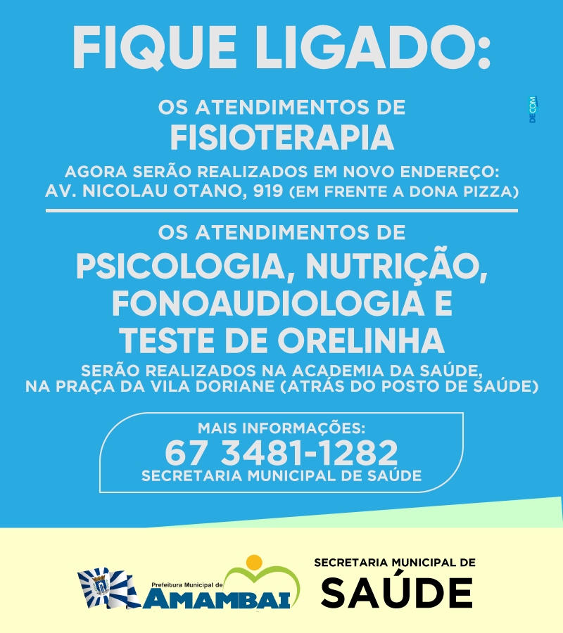 Informe – Mudança de endereço de atendimentos