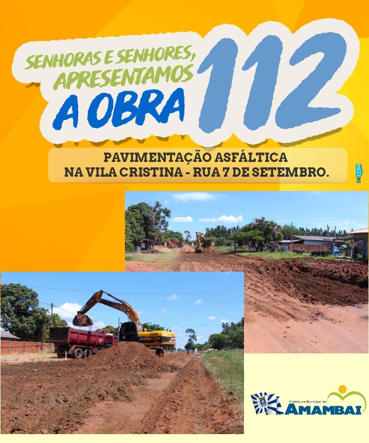 Prefeitura de Amambai lança obra de número 112