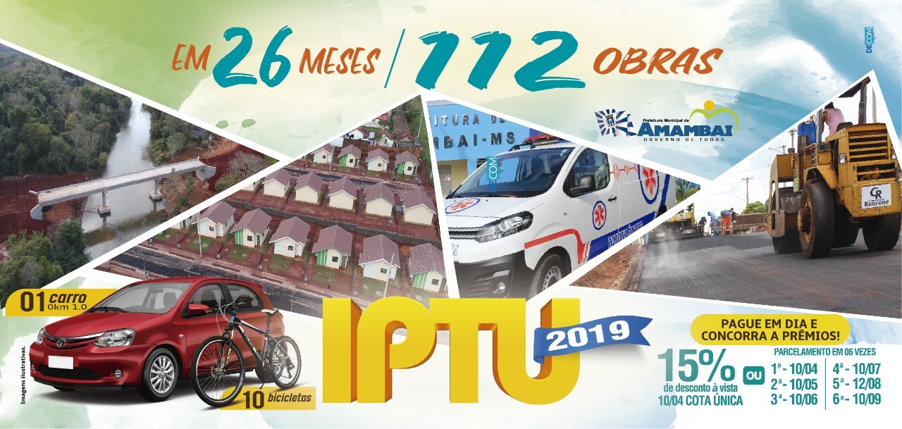 IPTU: desconto de 15% para pagamento à vista e sorteio de carro 0km