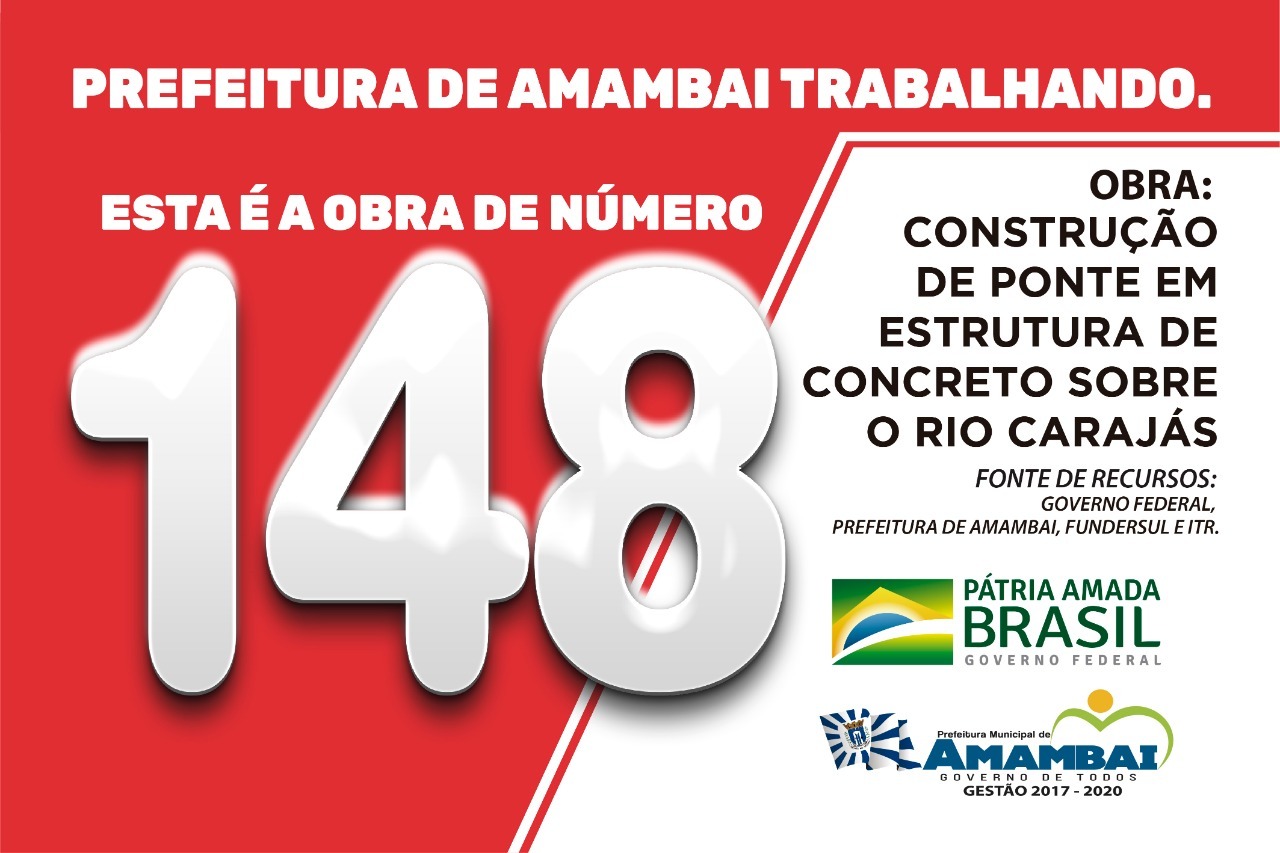 Prefeitura de Amambai e Defesa Civil lançam na quarta-feira obra 148: ponte sobre o rio Carajás