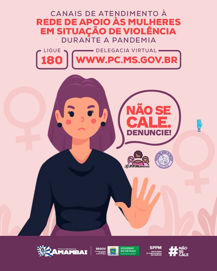 Coordenadoria de Políticas Públicas para Mulheres de Amambai informa canais de atendimento durante a pandemia