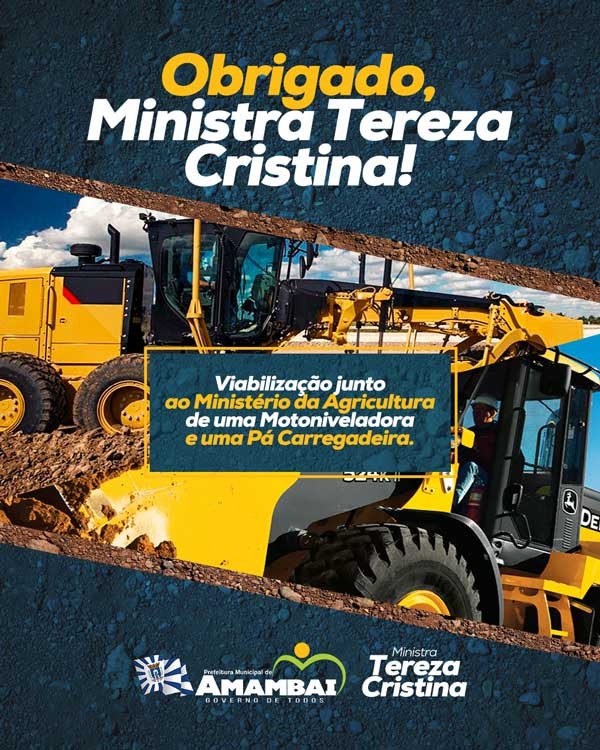 Prefeitura de Amambai agradece Tereza Cristina pela conquista de mais uma patrulha mecanizada para o município
