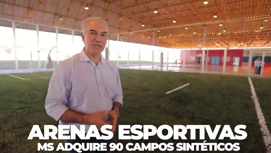 Direto de Campo Grande, Governador e Prefeito Bandeira anunciam duas arenas esportivas de campo sintético para Amambai