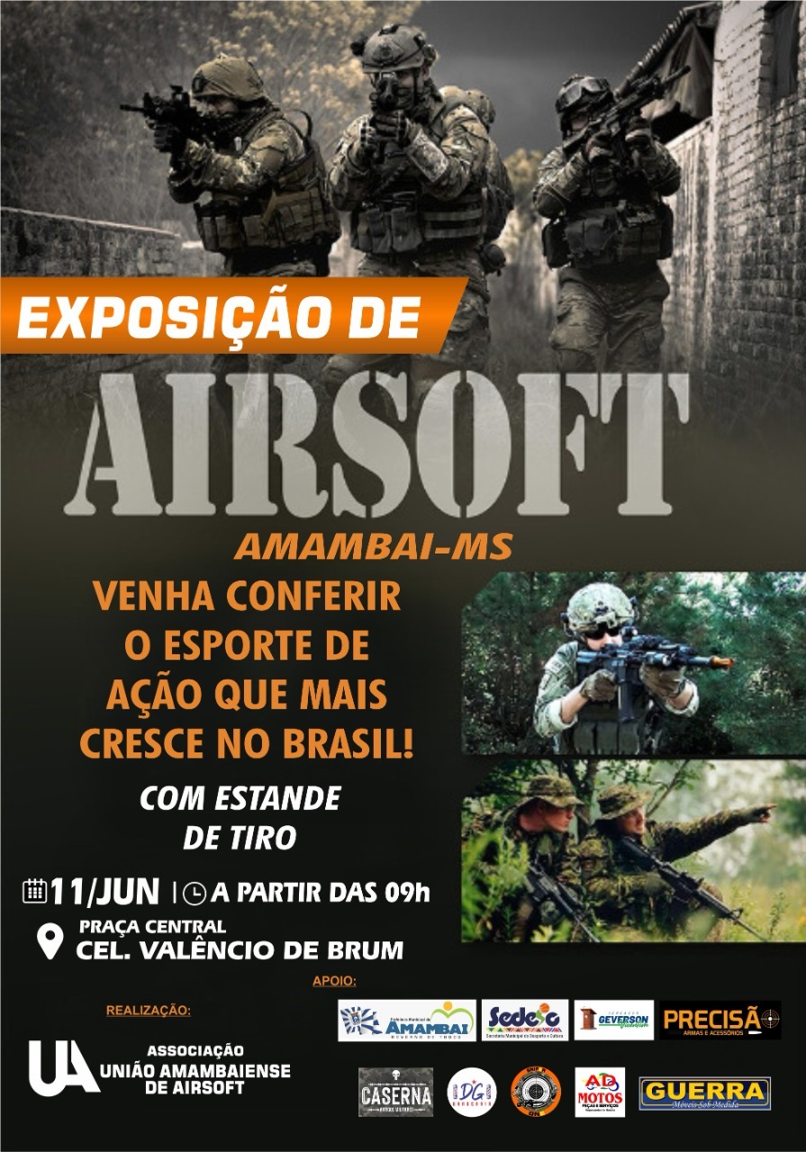 União Amambaiense de Airsoft promove exposição no dia 11 de junho