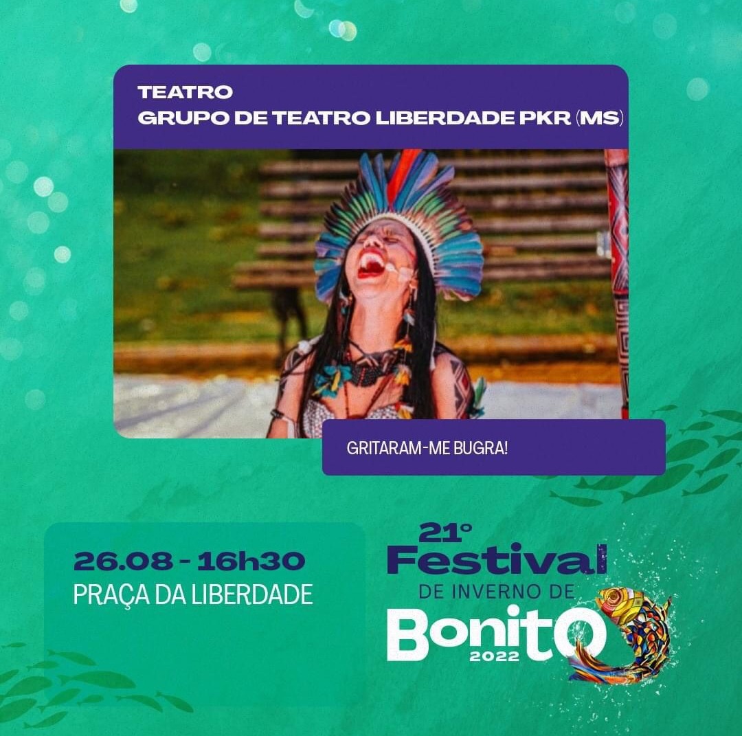 Artistas de Amambai apresentam espetáculo Gritaram-me Bugra no 21º Festival de Bonito