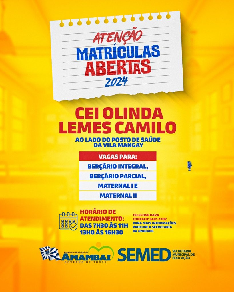 CEI Olinda Lemes está com vagas disponíveis em Amambai