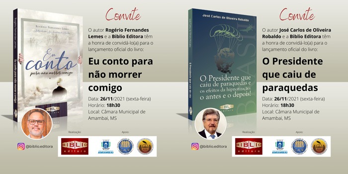 Escritores amambaienses convidam munícipes para prestigiarem lançamento de seus livros nesta sexta