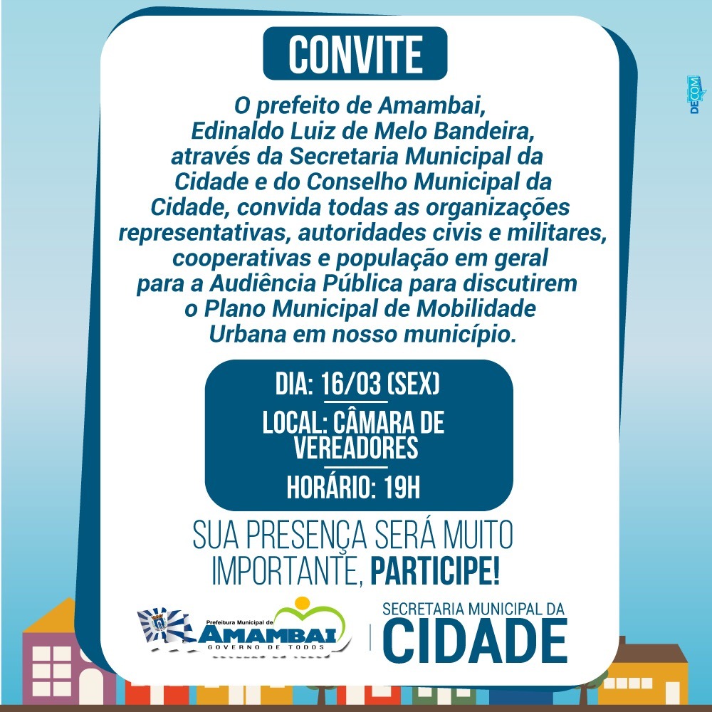 AUDIÊNCIA PÚBLICA - Plano Municipal de Mobilidade Urbana