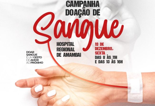 Hospital Regional de Amambai promove Campanha de Doação de Sangue no mês de dezembro