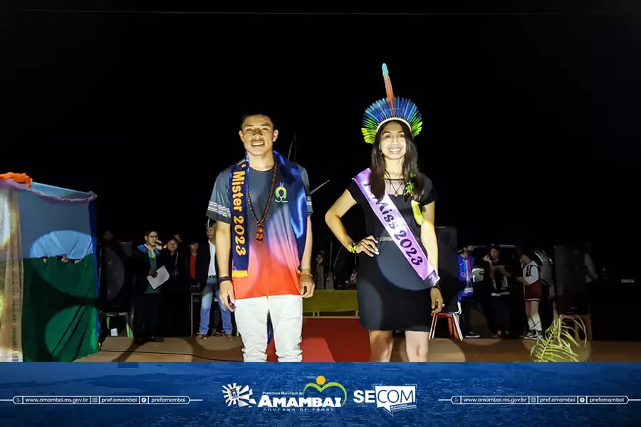 Jeile Fernandes Pavão e Weliton Teixeira Ricarte são escolhidos Miss e Mister indígena da Aldeia Limão Verde